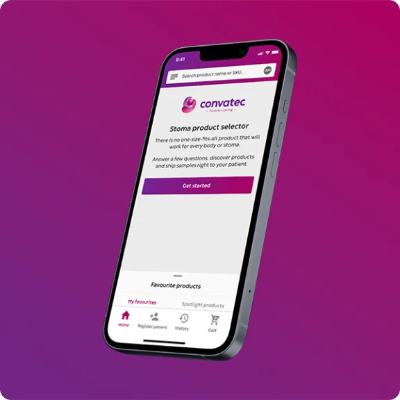 Accedi alle app per la cura della stomia di Convatec in qualsiasi momento tramite l'app mobile